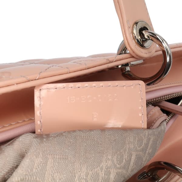 Pre-owned Dior Large Patent Cannage Lady Dior Brown