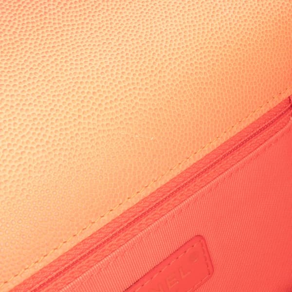 Pre-owned Chanel Small Quilted Caviar Sunset On The Sea Flap Orange