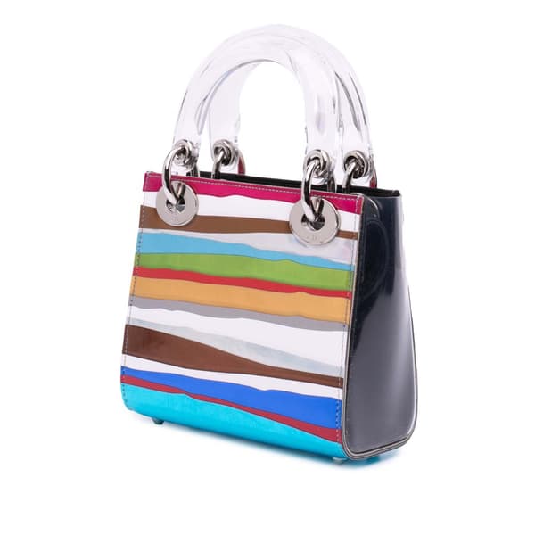 Pre-owned Dior Wang Guangle Mini PVC Technical Fabric Lady Dior White