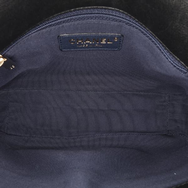 Pre-owned Chanel Mini Quilted Sheepskin Double Chevron Flap Blue
