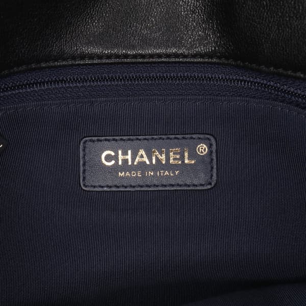 Pre-owned Chanel Mini Quilted Sheepskin Double Chevron Flap Blue