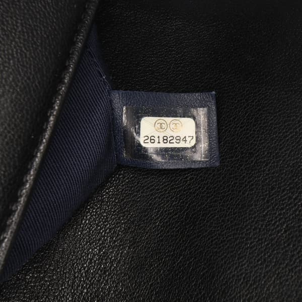 Pre-owned Chanel Mini Quilted Sheepskin Double Chevron Flap Blue