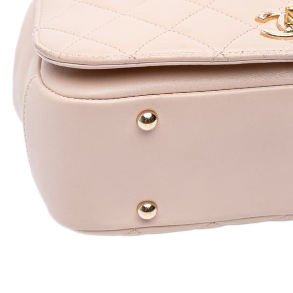 Pre-owned Chanel Medium Quilted Lambskin Carry Chic Flap Brown