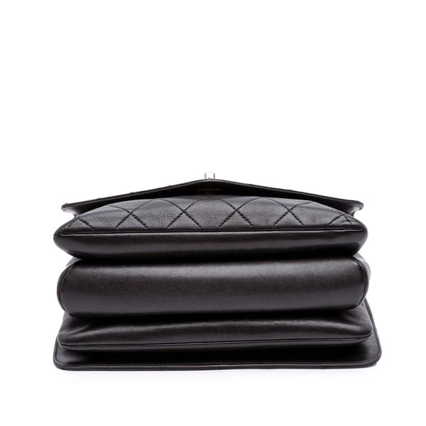 Pre-owned Chanel Quilted Calfskin Gold Top Handle Flap Black