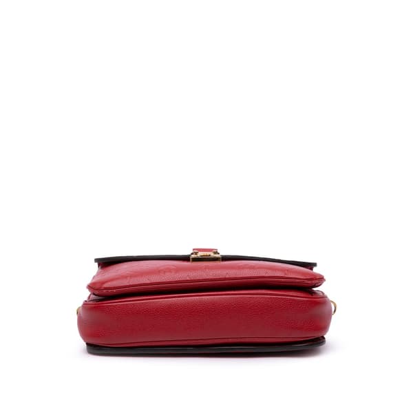 Pre-owned Louis Vuitton Monogram Empreinte Pochette Metis Red