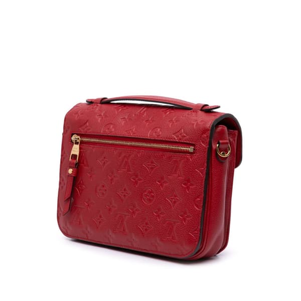 Pre-owned Louis Vuitton Monogram Empreinte Pochette Metis Red