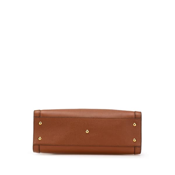 Pre-owned Gucci Small Leather Bamboo Diana Satchel Brown