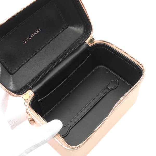 Pre-owned Bvlgari Metallic Leather Vanity Bag Pink