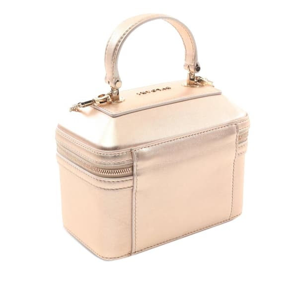 Pre-owned Bvlgari Metallic Leather Vanity Bag Pink