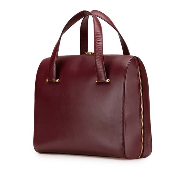 Pre-owned Cartier Leather Must De Cartier Satchel Red