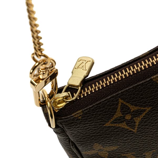 Pre-owned Louis Vuitton Monogram Mini Pochette Accessoires Brown