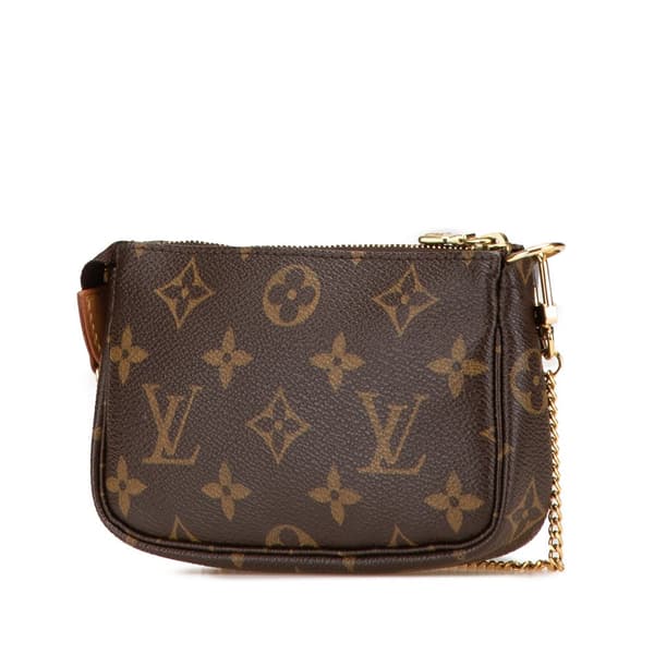 Pre-owned Louis Vuitton Monogram Mini Pochette Accessoires Brown