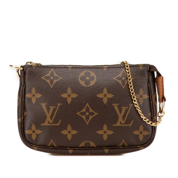 Pre-owned Louis Vuitton Monogram Mini Pochette Accessoires Brown