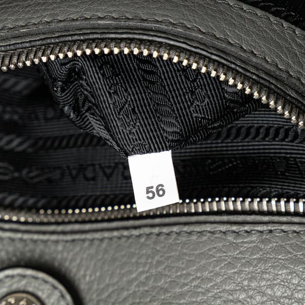 Pre-owned Prada Vitello Daino Double Zip Convertible Tote Gray