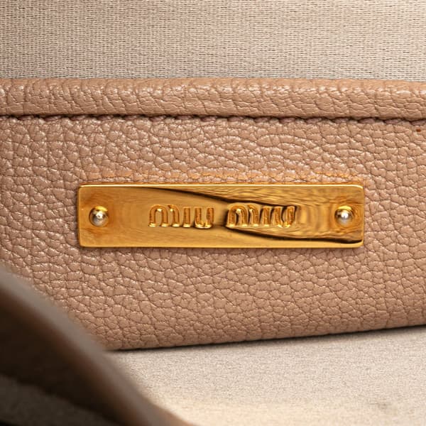 Pre-owned Miu Miu Bicolor Goatskin Madras Satchel Brown