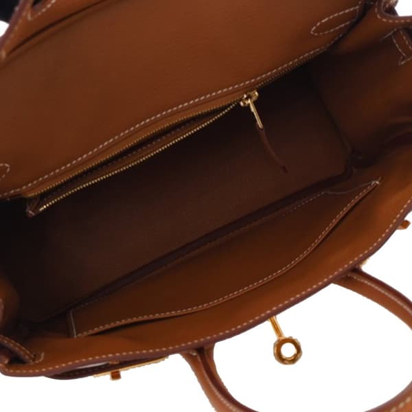Pre-owned Hermès Togo Birkin Retourne 25 Brown