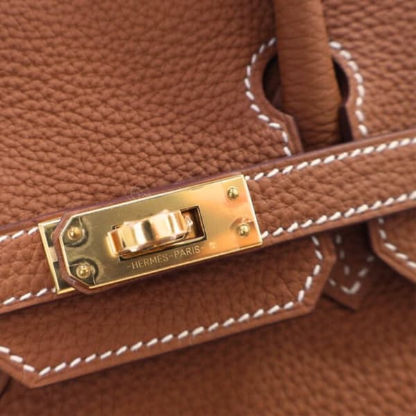 Pre-owned Hermès Togo Birkin Retourne 25 Brown
