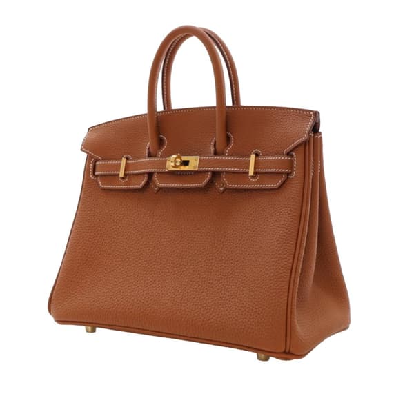 Pre-owned Hermès Togo Birkin Retourne 25 Brown