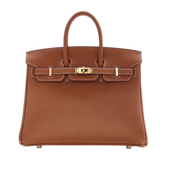 Pre-owned Hermès Togo Birkin Retourne 25 Brown