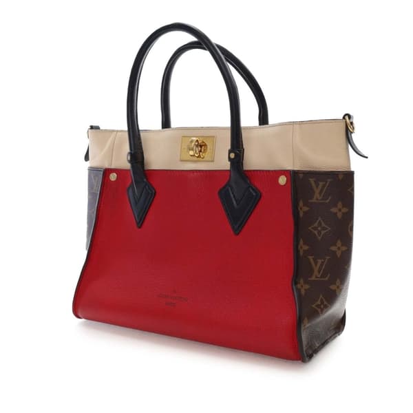 Pre-owned Louis Vuitton Monogram On My Side MM Red