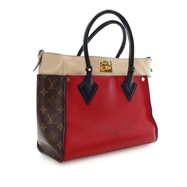 Pre-owned Louis Vuitton Monogram On My Side MM Red