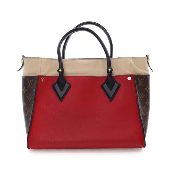 Pre-owned Louis Vuitton Monogram On My Side MM Red