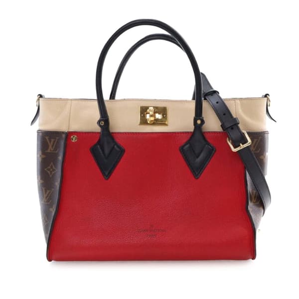 Pre-owned Louis Vuitton Monogram On My Side MM Red