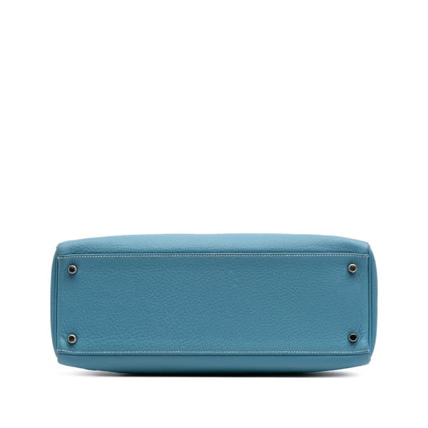 Pre-owned Hermès Togo Kelly Retourne 35 Blue