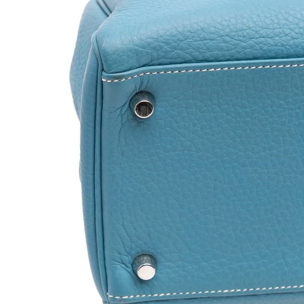 Pre-owned Hermès Togo Kelly Retourne 35 Blue