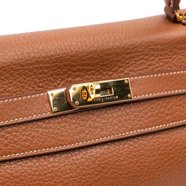 Pre-owned Hermès Togo Kelly II Retourne 32 Brown