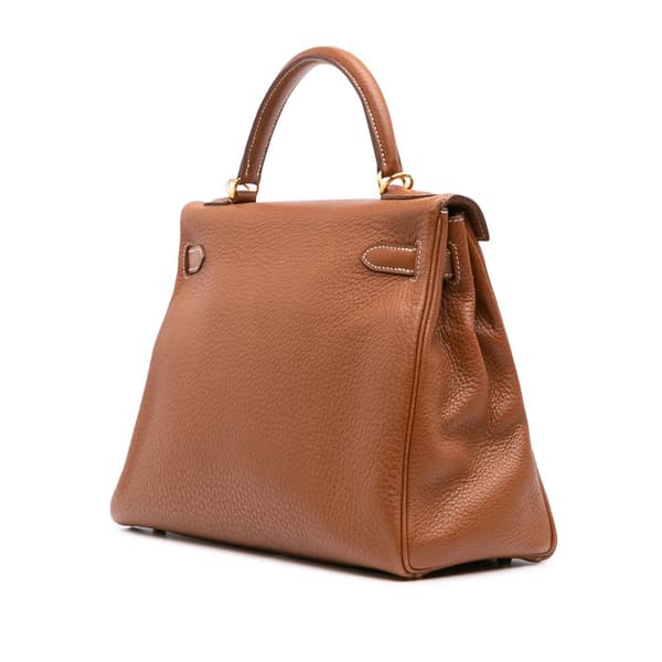 Pre-owned Hermès Togo Kelly II Retourne 32 Brown