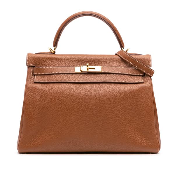 Pre-owned Hermès Togo Kelly II Retourne 32 Brown