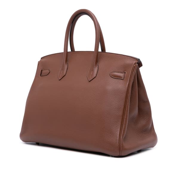 Pre-owned Hermès Togo Birkin Retourne 35 Brown