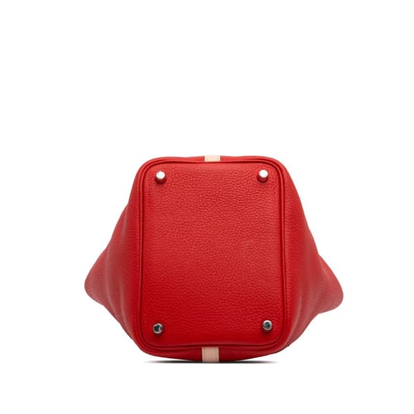 Pre-owned Hermès Bicolor Clemence and Swift Picotin Lock 18 Red