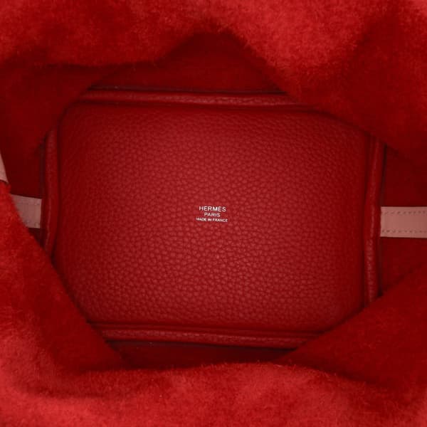 Pre-owned Hermès Bicolor Clemence and Swift Picotin Lock 18 Red