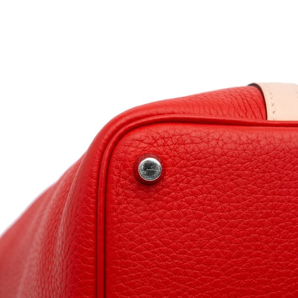 Pre-owned Hermès Bicolor Clemence and Swift Picotin Lock 18 Red