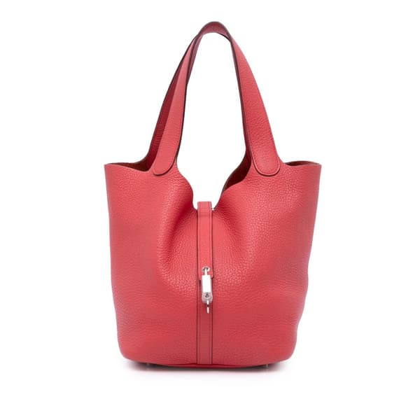 Pre-owned Hermès Clemence Picotin Lock 22 Red