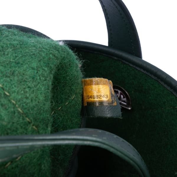Pre-owned Chanel Medium CC Quilted Felt Pop Tote Green