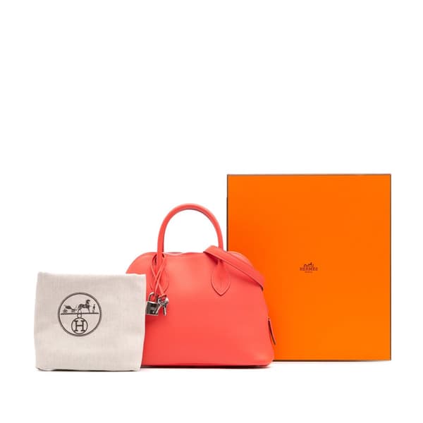 Pre-owned Hermès Evercolor Bolide 1923 25 Pink