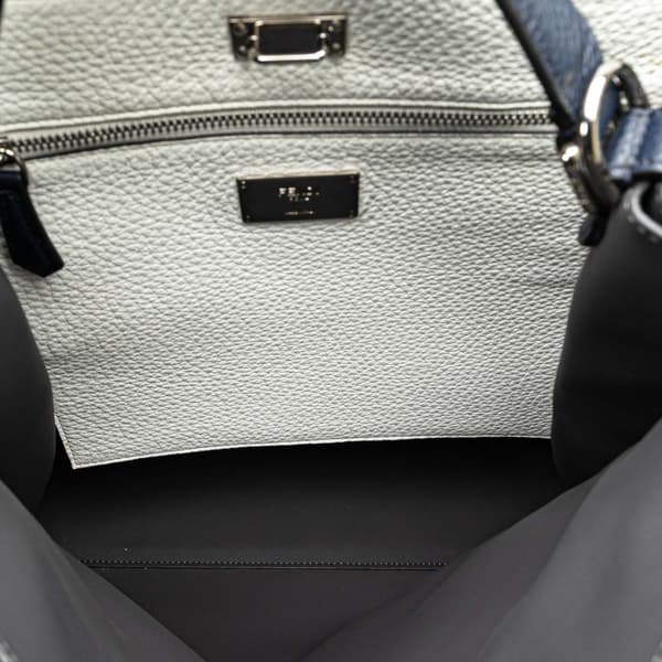 Pre-owned Fendi Leather Peekaboo X-Lite Fit Satchel Blue