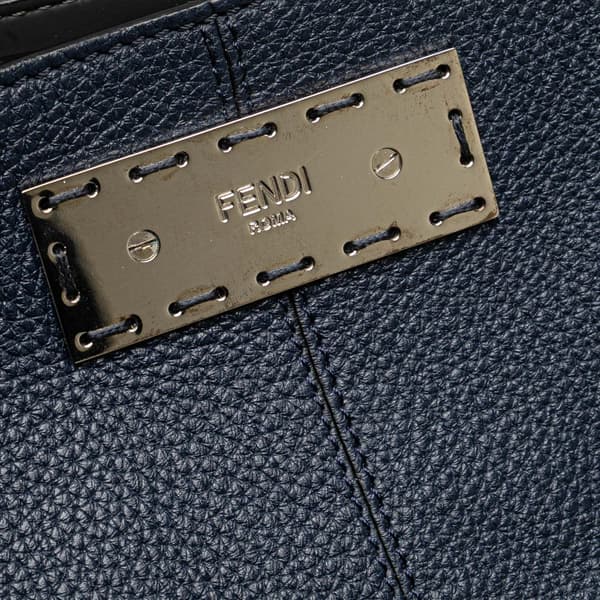 Pre-owned Fendi Leather Peekaboo X-Lite Fit Satchel Blue