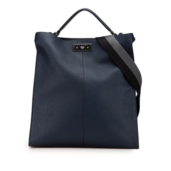 Pre-owned Fendi Leather Peekaboo X-Lite Fit Satchel Blue