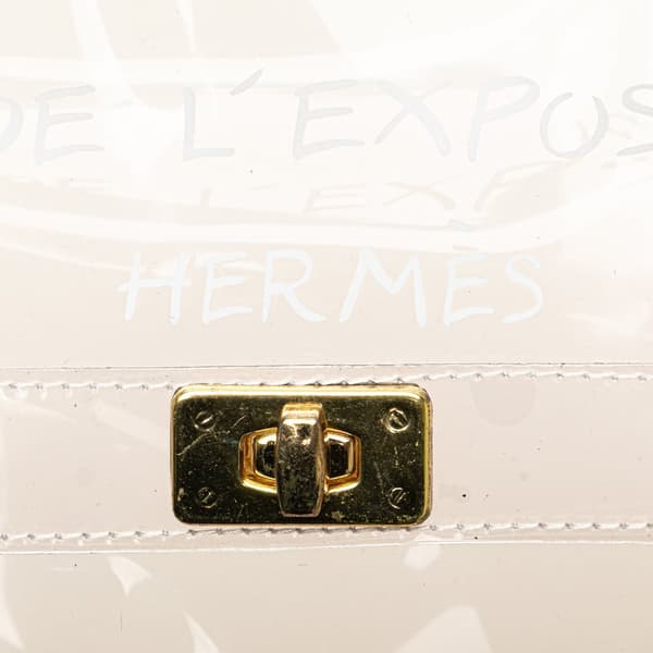 Pre-owned Hermès Vinyl Souvenir De L Exposition Kelly Handbag White