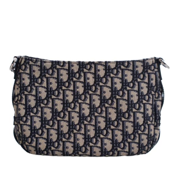 Pre-owned Dior Mini Oblique Canvas Soft Saddle Satchel Blue