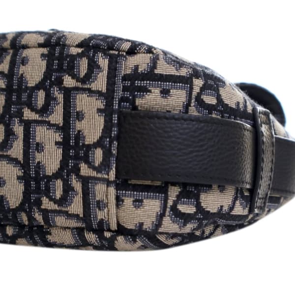 Pre-owned Dior Mini Oblique Canvas Soft Saddle Satchel Blue