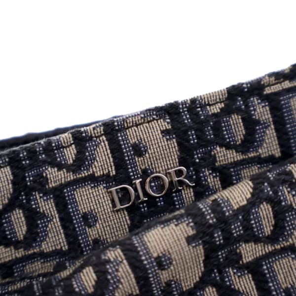 Pre-owned Dior Mini Oblique Canvas Soft Saddle Satchel Blue