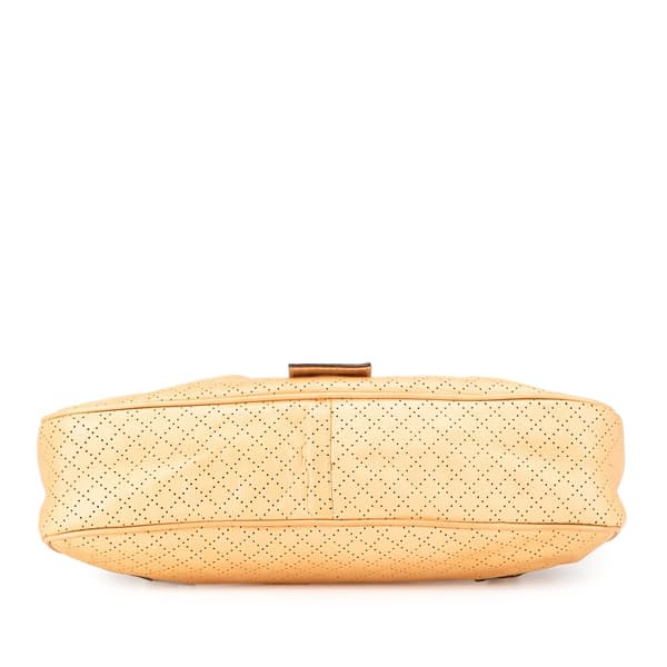 Pre-owned Celine Perforated Leather Buckle Handbag Brown