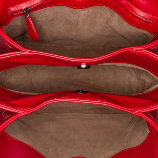 Pre-owned Bottega Veneta Mini Nappa Intrecciato Roma Satchel Red