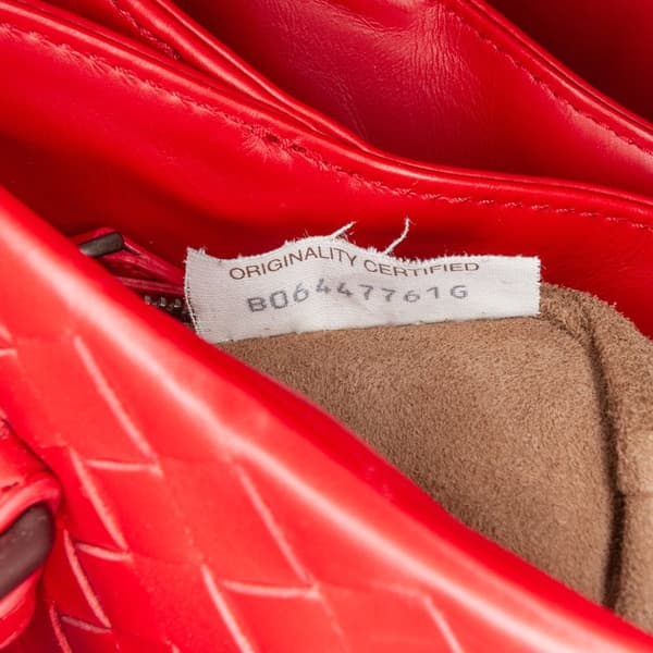 Pre-owned Bottega Veneta Mini Nappa Intrecciato Roma Satchel Red