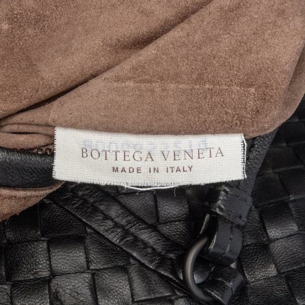 Pre-owned Bottega Veneta Nappa Intrecciato Fold Over Satchel Black